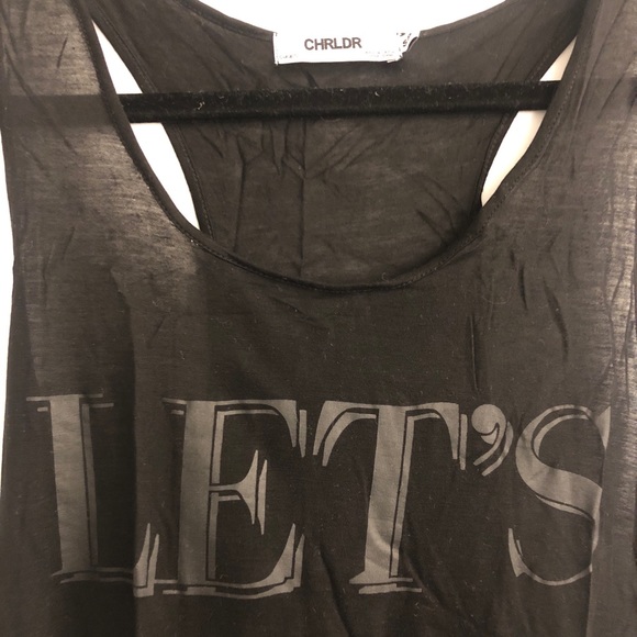 Awesome Chrldr black racerback tank size S - Picture 2 of 3